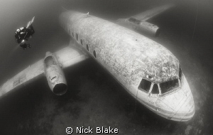Diver and plane wreck, Capernwray. by Nick Blake 